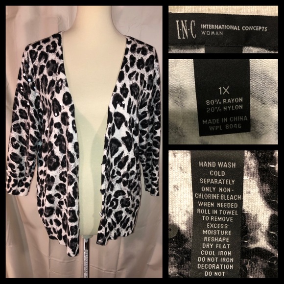 Last Call! Black and White Animal Print Cardigan - Picture 5 of 5